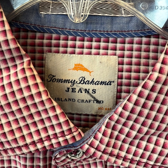 Tommy Bahama Jeans Shirt Island Crafted Button Front Mens Large Long Sleeve Red - Picture 5 of 16